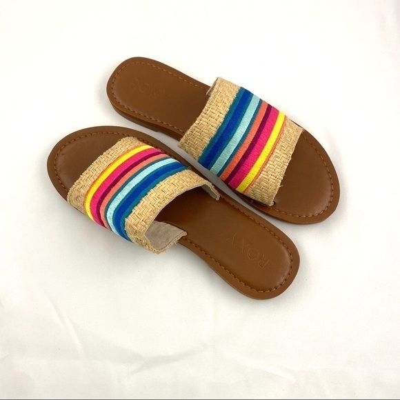 NWOT Roxy Kaia Slim Women's Beach Summer Sandals in Multicolour Straps Sz 7 - Picture 2 of 11